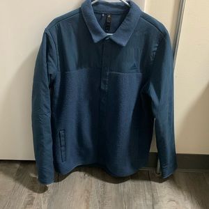 Adidas fleece button down. Size: Large (fits like a medium). Color: Blue